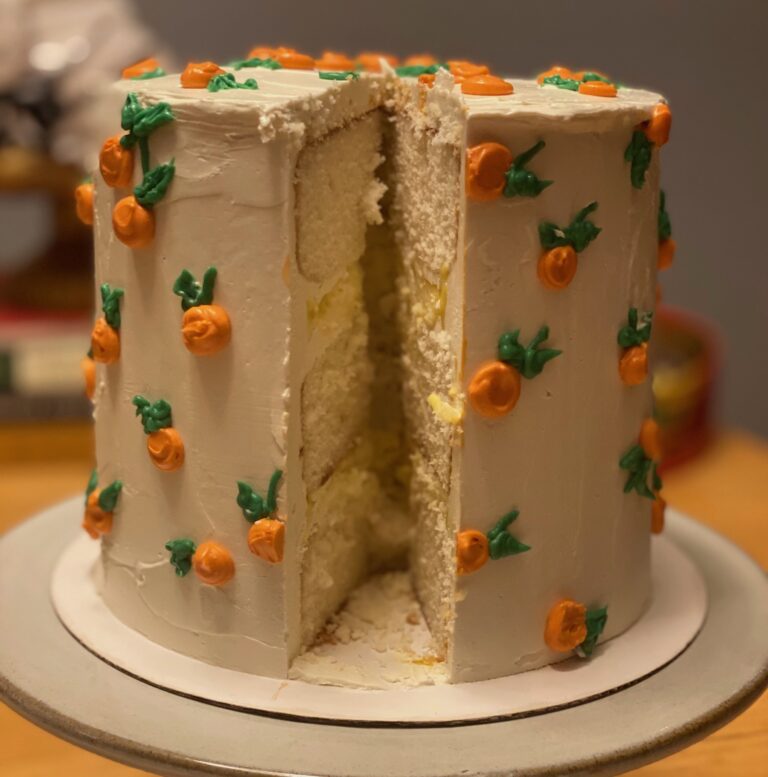 Orange-themed layer cake